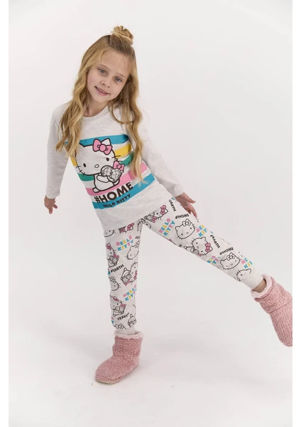 Hello Kitty Lisanslı Home Bej Kız Çocuk Pijama Takımı