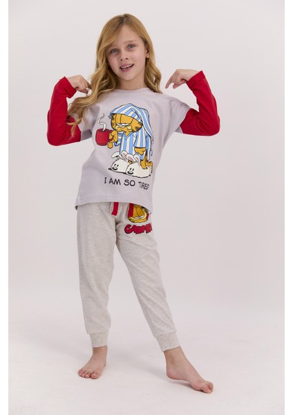 Lisanslı Im So Tired Açık Gri Kız Çocuk Pijama Takımı fiyatları
