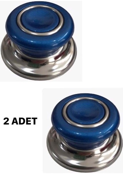 2 Adet Lacivert Tüm Tencere Tava Kapaklarına Uygun Bagalit Tepe Cam Tencere Kapağı Kulpu