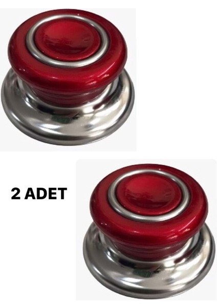 2 Adet Kırmızı Tüm Tencere Tava Kapaklarına Uygun Bagalit Tepe Cam Tencere Kapağı Kulpu