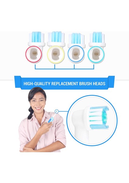 Oral-B Diş Fırçası Yedek Başlığı 4'lü + 4 Adet Koruyucu Kapak