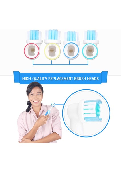 Oral-B Için Yedek Diş Fırçası Kafaları, Oral B Braun Elektrikli Diş Fırçası ve Şarjlı Diş Fırçası 4 Adet Başlık