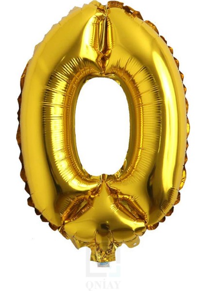 80 cm Gold Altın Folyo 0 Rakam Balon 34 Inc Parti Sayı Doğumgünü Balonu