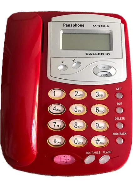 KX-T2838LM Masaüstü Kablolu Ev Telefonu - Kırmızı