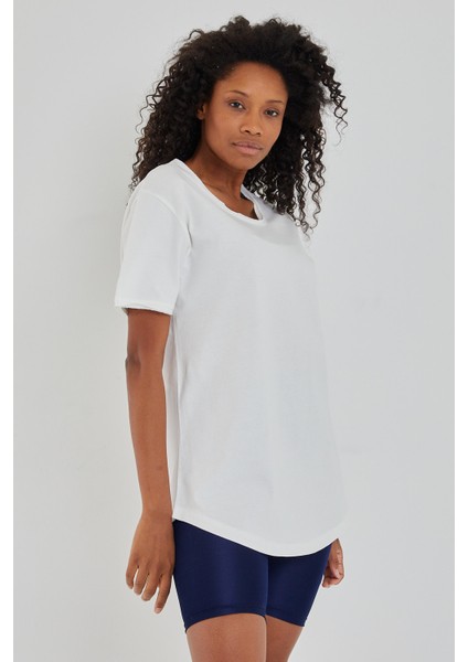 Women Kırık Beyaz Pis Yaka Salaş T-SHIRT-KTCPS001R02S fırsatları