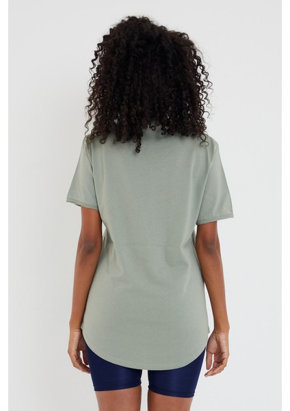 Women Açık Haki Pis Yaka Salaş T-SHIRT-KTCPS001R20S indirimleri