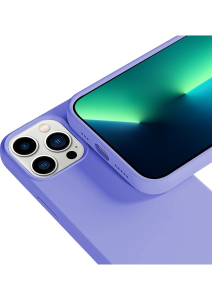 Buff Apple iPhone 13 Pro Max Rubber S Kılıf Lily Lila