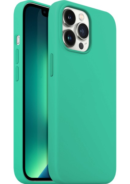 Buff Apple iPhone 13 Pro Max Rubber S Kılıf Cornflower Su Yeşili