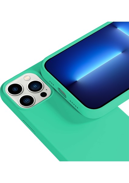 Buff Apple iPhone 13 Pro Rubber S Kılıf Cornflower Su Yeşili modelleri