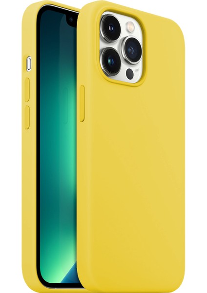 Buff Apple iPhone 13 Pro Max Rubber S Kılıf Yellow Sarı