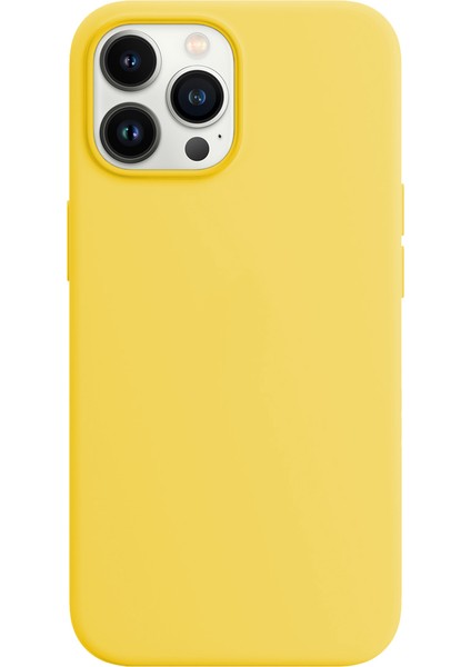 Buff Apple iPhone 13 Pro Max Rubber S Kılıf Yellow Sarı