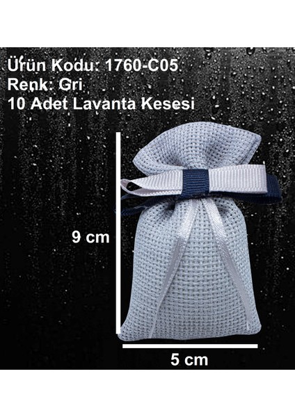 1760-C05 Bohça İçin Lavanta Kesesi Damat Grisi (10 Adet)