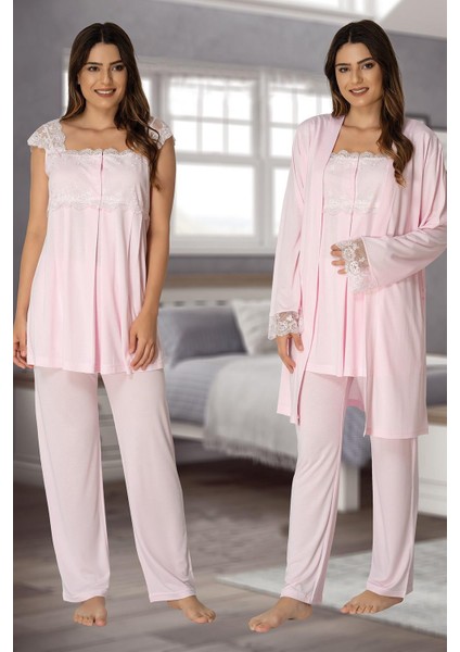 2301 Kolsuz Lohusa Pijama Sabahlık Takım