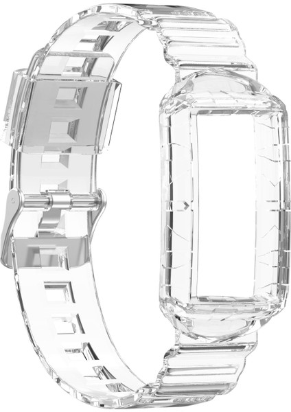 puluz Fitbit Charge 4 Silikon Tek Vücut Zırhı Saat Kayışı Şeffaf (Yurt Dışından)