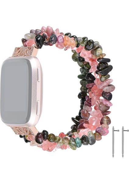 puluz Fitbit Versa Için Kaba Taş Kordonlu Saat Kayışı Çok Renkli (Yurt Dışından)