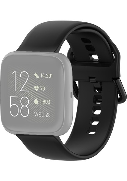 puluz Fitbit Versa 2 / Versa / Versa Lite / Blaze Için Renkli Toka Silikon Saat Kayışı Siyah (Yurt Dışından)