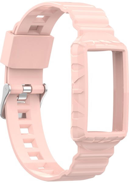 puluz Fitbit Charge 4 Silikon Tek Vücut Zırhı Saat Kayışı Pembe (Yurt Dışından)