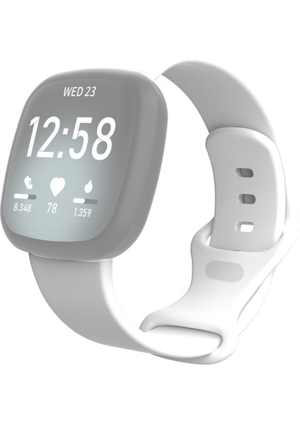 puluz Fitbit Versa 3 / Silikon Kordonlu Saat Kayışı Beyaz (Yurt Dışından)