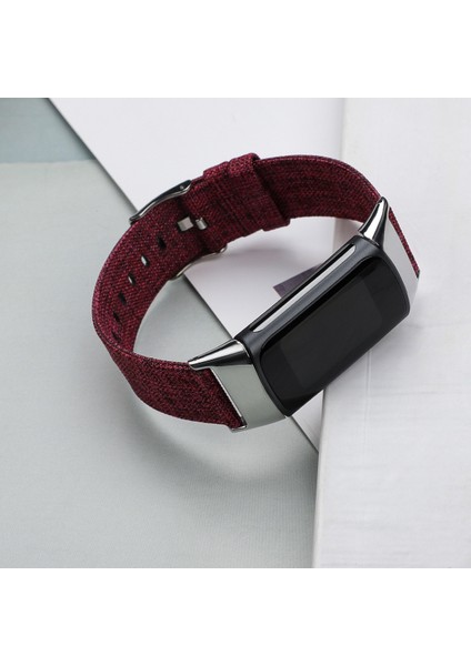puluz Fitbit Charge 5 Için Kanvas Kordonlu Saat Kayışı Kırmızı (Yurt Dışından) modelleri