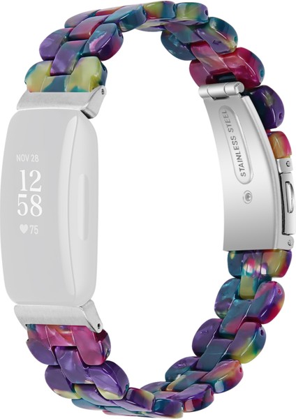 puluz Fitbit Inspire 2 / Inspire Için Oval Reçine Kordonlu Saat Kayışı Çok Renkli (Yurt Dışından)