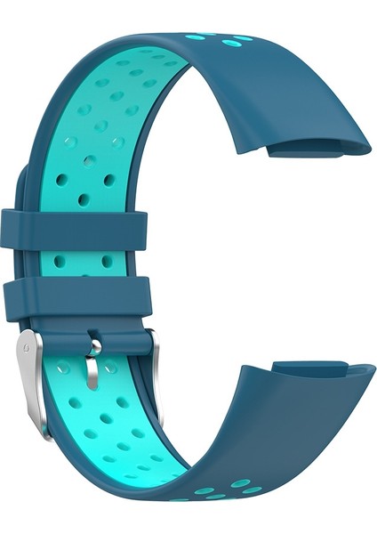 puluz Fitbit Charge 5 Için Çift Renkli Metal Tokalı Silikon Saat Kayışı Yeşil (Yurt Dışından)