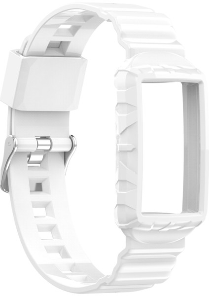 puluz Fitbit Charge 4 Silikon Tek Vücut Zırhı Saat Kayışı Beyaz (Yurt Dışından)