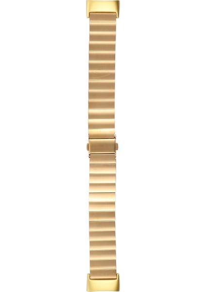 Puluz Fitbit Charge 5 Için Tek Boncuklu Çelik Kordonlu Saat Kayışı Sarı Altın (Yurt Dışından)