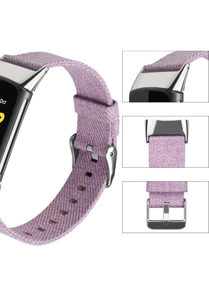puluz Fitbit Charge 5 Için Kanvas Kordonlu Saat Kayışı Gri (Yurt Dışından) modelleri