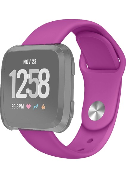 Puluz Fitbit Versa 2 / Puluz Fitbit Versa / Puluz Fitbit Versa Lite Silikon Saat Kayışı Mor (Yurt Dışından)