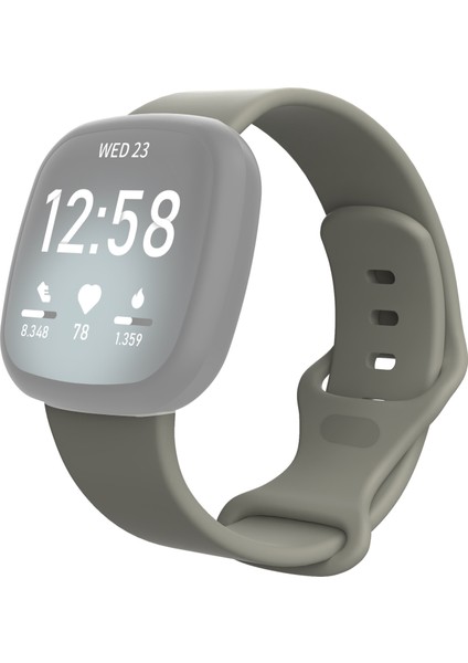 puluz Fitbit Versa 3 / Silikon Kordonlu Saat Kayışı Gri (Yurt Dışından)