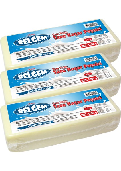 Taze Kaşar Peynir Katkısız Koruyucusuz %100 Doğal 3x1kg