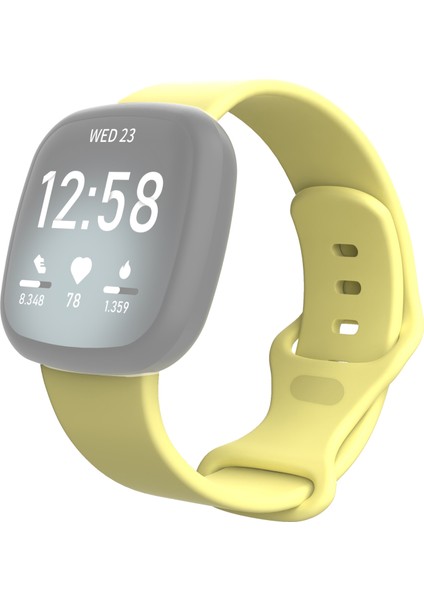 puluz Fitbit Versa 3 / Silikon Kordonlu Saat Kayışı Sarı (Yurt Dışından)