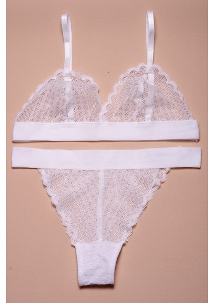 Ekru Full Dantel Bralet Takım Ds20095brt
