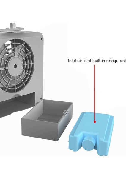 Taşınabilir Mini Sessiz Ev Enerjisi Tasarrufu Masaüstü Klima Fanı Elektrik Hava Soğutucu (Beyaz)