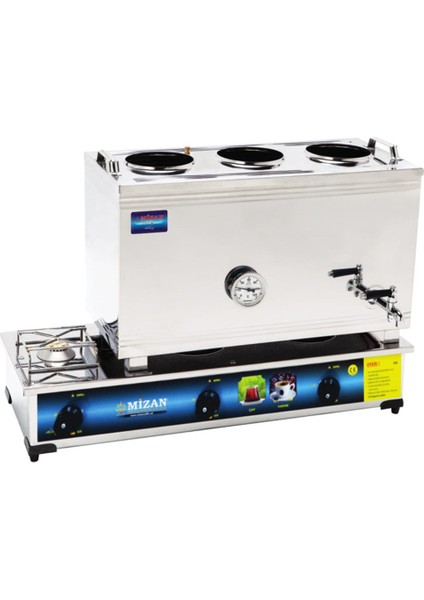 60 Lık Lpg Tüplü 40 Litre 3 Demlikli Çay Kazanı - Çay Ocağı