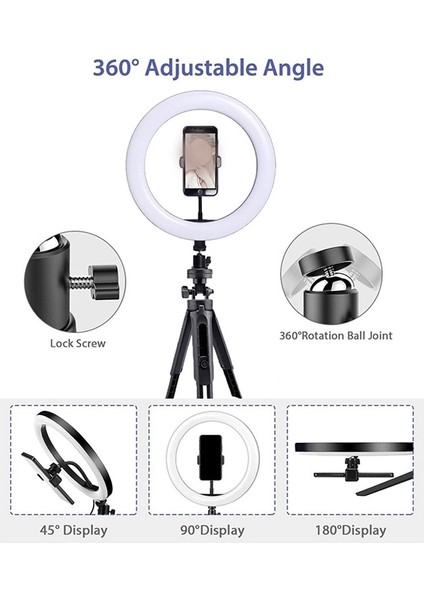 UN-206 LED Halka Işık Standı ve Telefon Tutucu (Yurt Dışından)