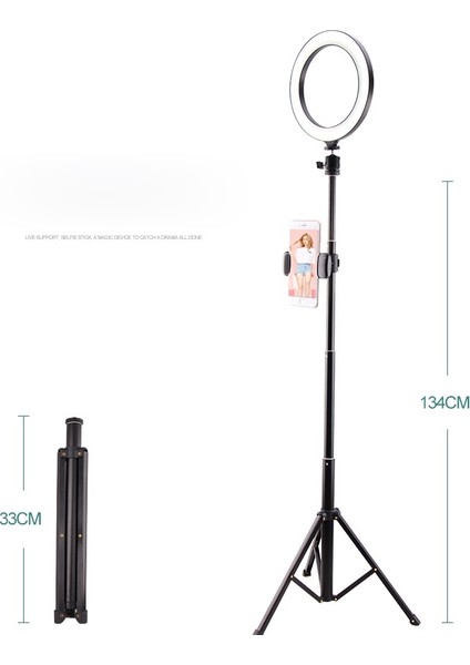 T9 Halka Fotoğraf Doldurma Işık Seti [halka Işık + Tripod Standı + Telefon Braketi + Bluetooth Uzaktan Kumanda] (Yurt Dışından) fırsatları