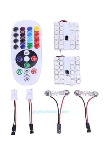 Araç Içi Sofit T10 LED Rgb 48 LED Kumandalı Tüm Araçlara Uyumlu