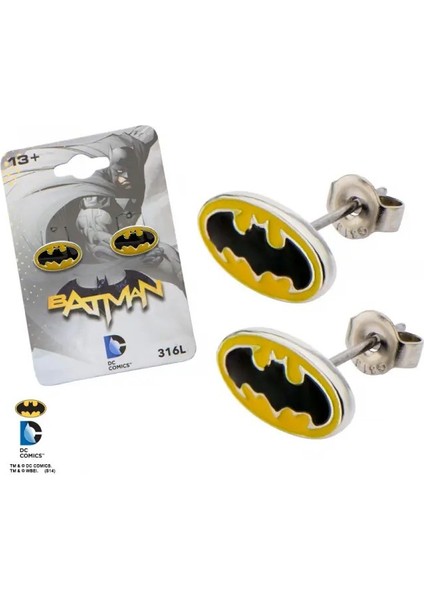 Sales One Body Vibe Dc Comics Batman Logo Steel Geçmeli Küpe