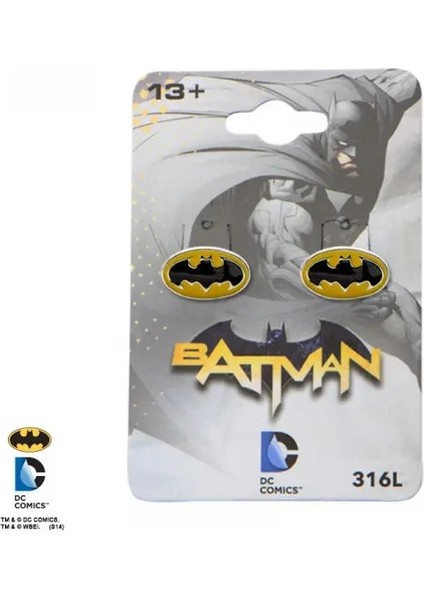 Sales One Body Vibe Dc Comics Batman Logo Steel Geçmeli Küpe