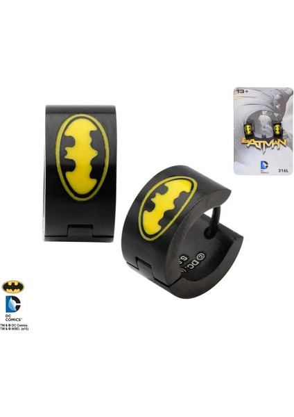 Sales One Body Vibe Dc Comics Batman Logo Siyah Kaplama Küpe