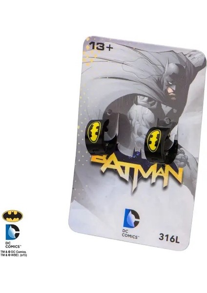 Sales One Body Vibe Dc Comics Batman Logo Siyah Kaplama Küpe