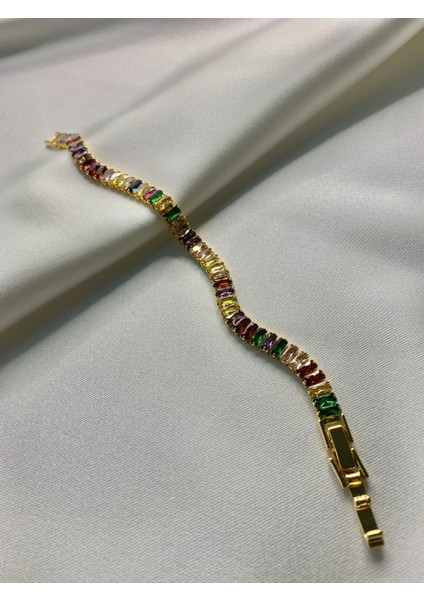 Mel's Accessiroes Vip Çelik Renkli Zirkon Suyolu Bileklik