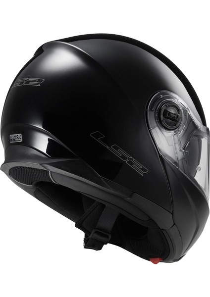 FF325 Strobe Parlak Siyah Çeneden Açılır Kask