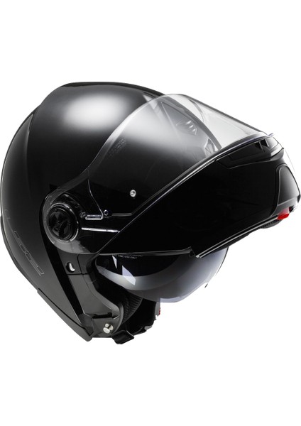 FF325 Strobe Parlak Siyah Çeneden Açılır Kask