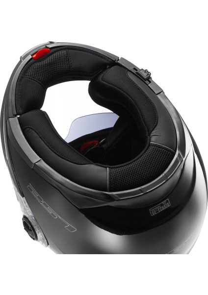 FF325 Strobe Parlak Siyah Çeneden Açılır Kask