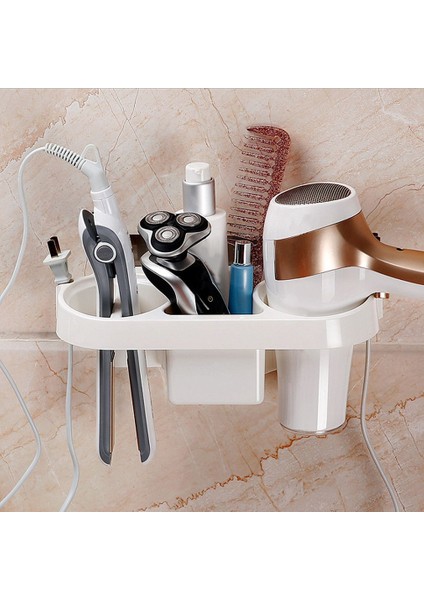 Saç Kurutma Makinesi Raf Banyo Tuvalet Duvar Asılı Depolama Raf Çok Fonksiyonlu Düz Kurulu Klip Curling Çubuk Raf Yumruk (Yurt Dışından) fırsatları