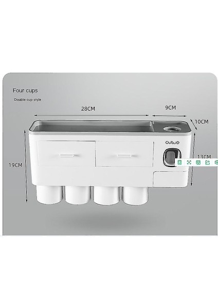 Diş Fırçası Tutucular Cam Suit Banyo Diş Temizleyicileri Duvara Monte Diş Fırçası Tutucu Diş Macunu Dispenseri (Yurt Dışından)
