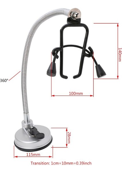 517A Masaüstü Saç Kurutma Makinesi Tutucu Paslanmaz 360 Derece Rotasyon Eller Serbest Standı | Banyo Rafları (Yurt Dışından)