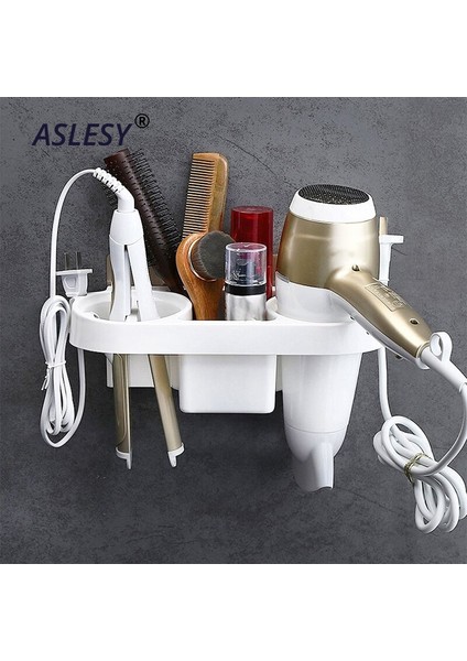 Çok Işlevli Banyo Saklama Saç Kurutma Makinesi Tutucu Duş Organizatör Kendinden Yapışkanlı Duvara Monte Plastik Raf Şampuan Düzleştirici | Banyo Rafları (Yurt Dışından) fiyatları
